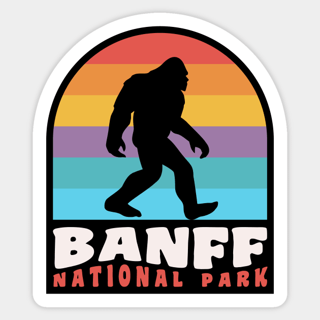 Banff National Park Bigfoot Sasquatch Lake Louise Canada Sticker by PodDesignShop